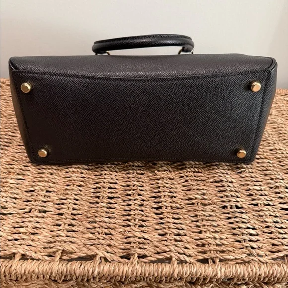 NWT Coach Black Leather Surrey Mini Carryall with Gold Accents - Picture 4 of 8